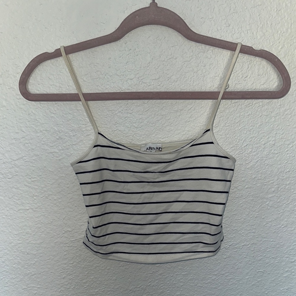 Abound Women's Cream and Black Striped Camisole
